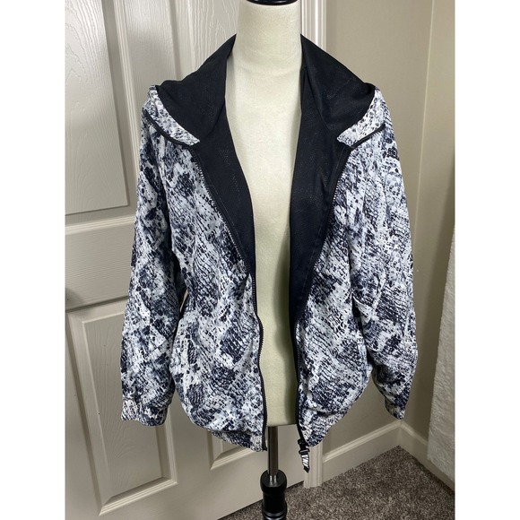 PINK Victoria's Secret‎ Windbreaker Jacket Snakeskin Print Hooded XS - Picture 1 of 7